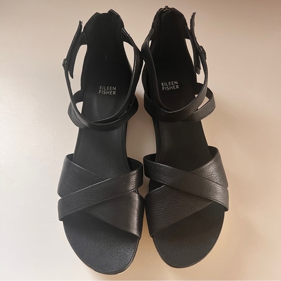 Eileen Fisher Skip Washed Leather Sneaker Sandal - Picture 2 of 7